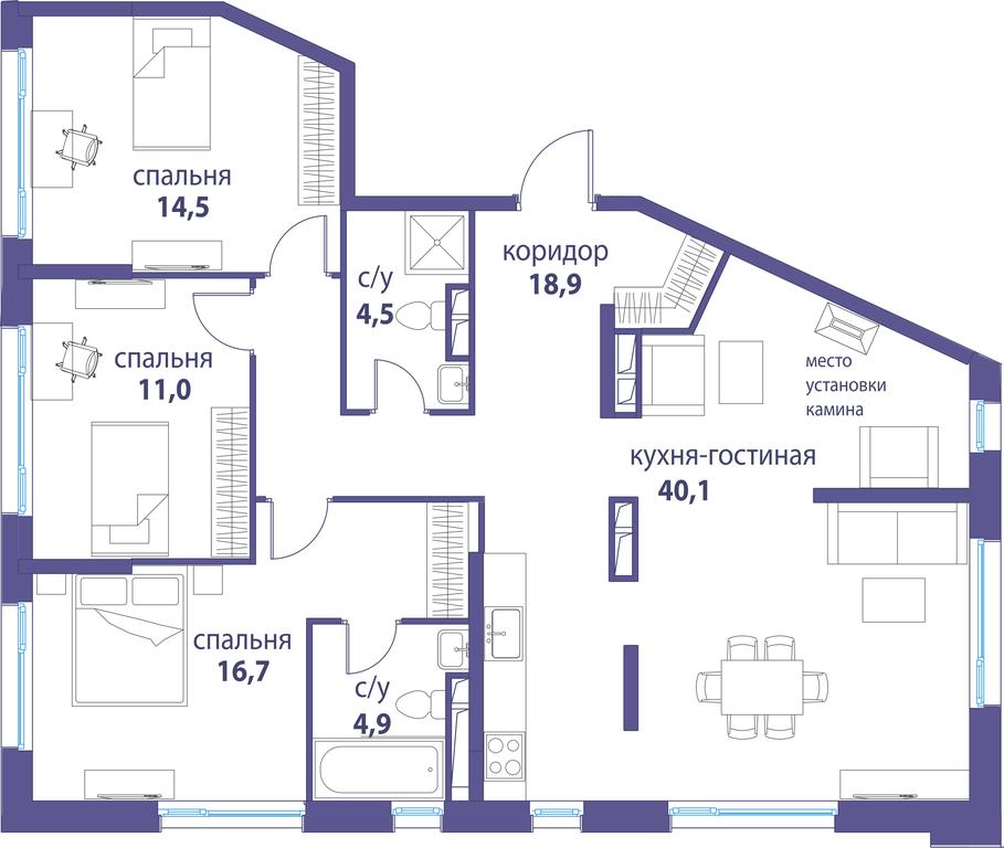 Продажа 4-комн. квартиры, 110,6 м² в ЖК «Символ», проезд Невельского, 6к1, Москва, Россия #1 Продажа 4-комн. квартиры, 110,6 м² в ЖК «Символ», проезд Невельского, 6к1, Москва, Россия #1