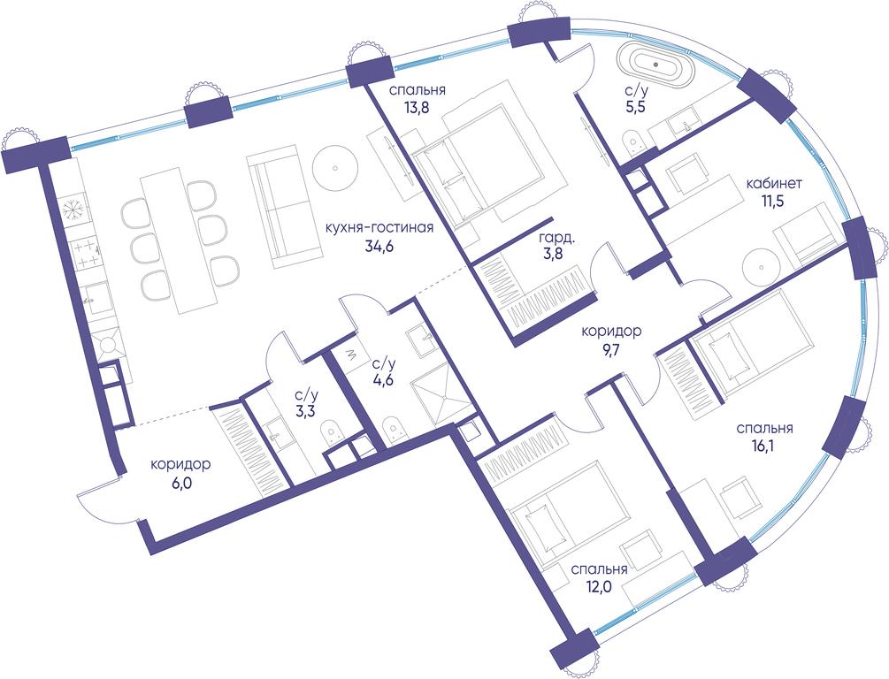 4-BD Apartment Sale, 121平方米 at Ostrov, Nizhnye Mnyovniki Street, 37Ас4, Moscow, Russia #1 4-BD Apartment Sale, 121平方米 at Ostrov, Nizhnye Mnyovniki Street, 37Ас4, Moscow, Russia #1