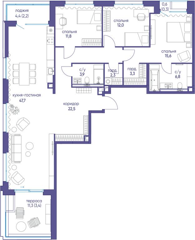 4-BD Apartment Sale, 131.8 sq. m. at Ostrov, Nizhnye Mnyovniki Street, 37Ас4, Moscow, Russia #1 4-BD Apartment Sale, 131.8 sq. m. at Ostrov, Nizhnye Mnyovniki Street, 37Ас4, Moscow, Russia #1