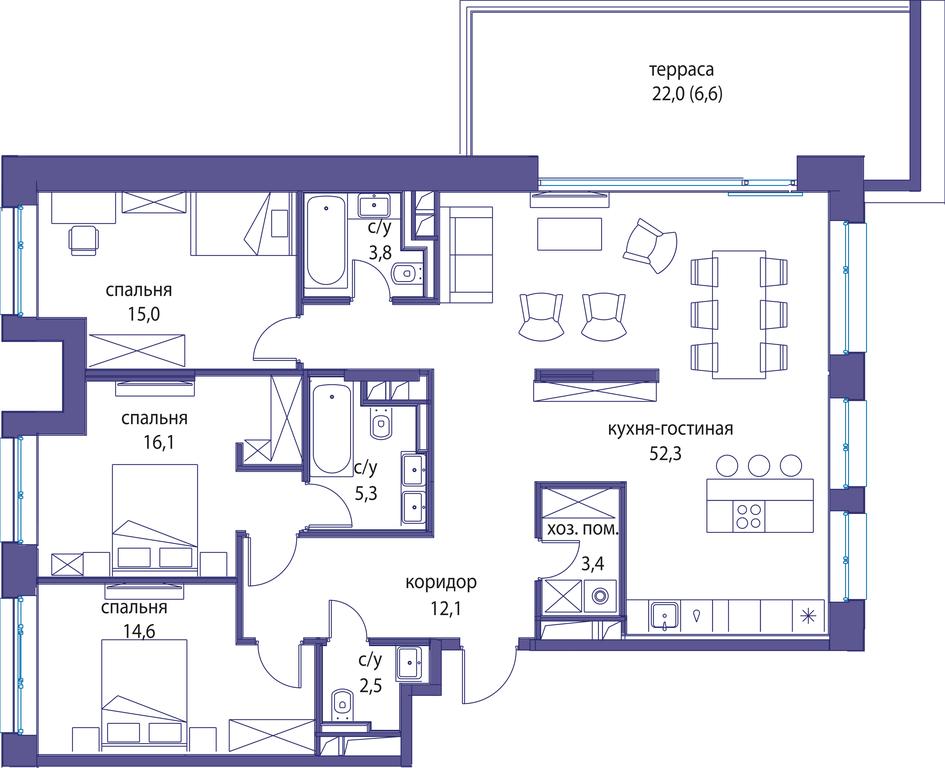 4-BD Apartment Sale, 131.7 sq. m. at Ostrov, Nizhnye Mnyovniki Street, 37Ас4, Moscow, Russia #1 4-BD Apartment Sale, 131.7 sq. m. at Ostrov, Nizhnye Mnyovniki Street, 37Ас4, Moscow, Russia #1