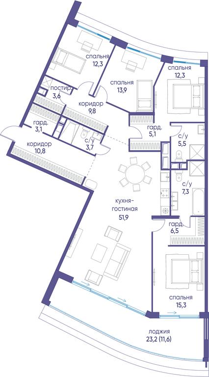 5-BD Apartment Sale, 172.7平方米 at Ostrov, Nizhnye Mnyovniki Street, 37Ас4, Moscow, Russia #1 5-BD Apartment Sale, 172.7平方米 at Ostrov, Nizhnye Mnyovniki Street, 37Ас4, Moscow, Russia #1