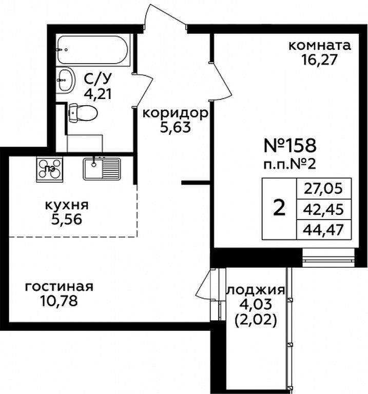 1-BD Apartment Sale, 44.7 sq. m. at Tsvetochnye Polyany City, kvartal № 165, Filimonkovskoye Municipal Formation, Moscow, Russia #1 1-BD Apartment Sale, 44.7 sq. m. at Tsvetochnye Polyany City, kvartal № 165, Filimonkovskoye Municipal Formation, Moscow, Russia #1