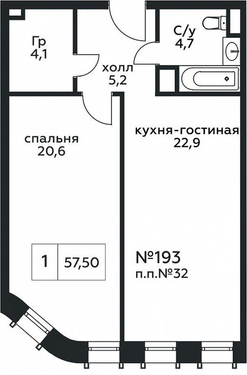 1-BD Apartment Sale, 57.5平方米 at Stremyannyj 2, Stremyanniy Lane, 2, Moscow, Russia #1 1-BD Apartment Sale, 57.5平方米 at Stremyannyj 2, Stremyanniy Lane, 2, Moscow, Russia #1