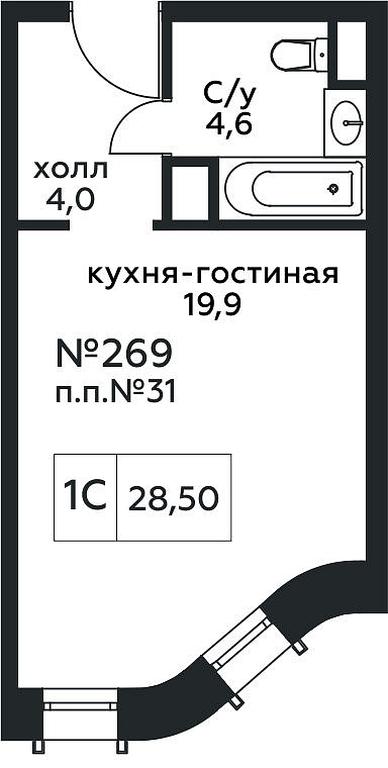 Apartment Sale, 28.5 sq. m. at Stremyannyj 2, Stremyanniy Lane, 2, Moscow, Russia #1 Apartment Sale, 28.5 sq. m. at Stremyannyj 2, Stremyanniy Lane, 2, Moscow, Russia #1