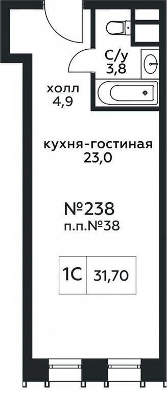 Apartment Sale, 31.7 sq. m. at Stremyannyj 2, Stremyanniy Lane, 2, Moscow, Russia #1 Apartment Sale, 31.7 sq. m. at Stremyannyj 2, Stremyanniy Lane, 2, Moscow, Russia #1