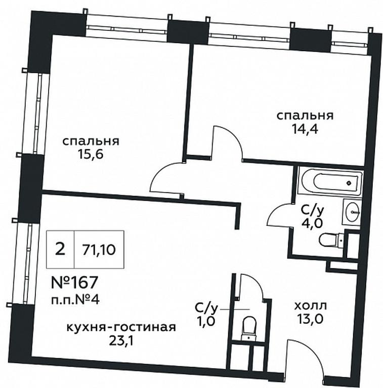 2-BD Apartment Sale, 71.1平方米 at Stremyannyj 2, Stremyanniy Lane, 2, Moscow, Russia #1 2-BD Apartment Sale, 71.1平方米 at Stremyannyj 2, Stremyanniy Lane, 2, Moscow, Russia #1