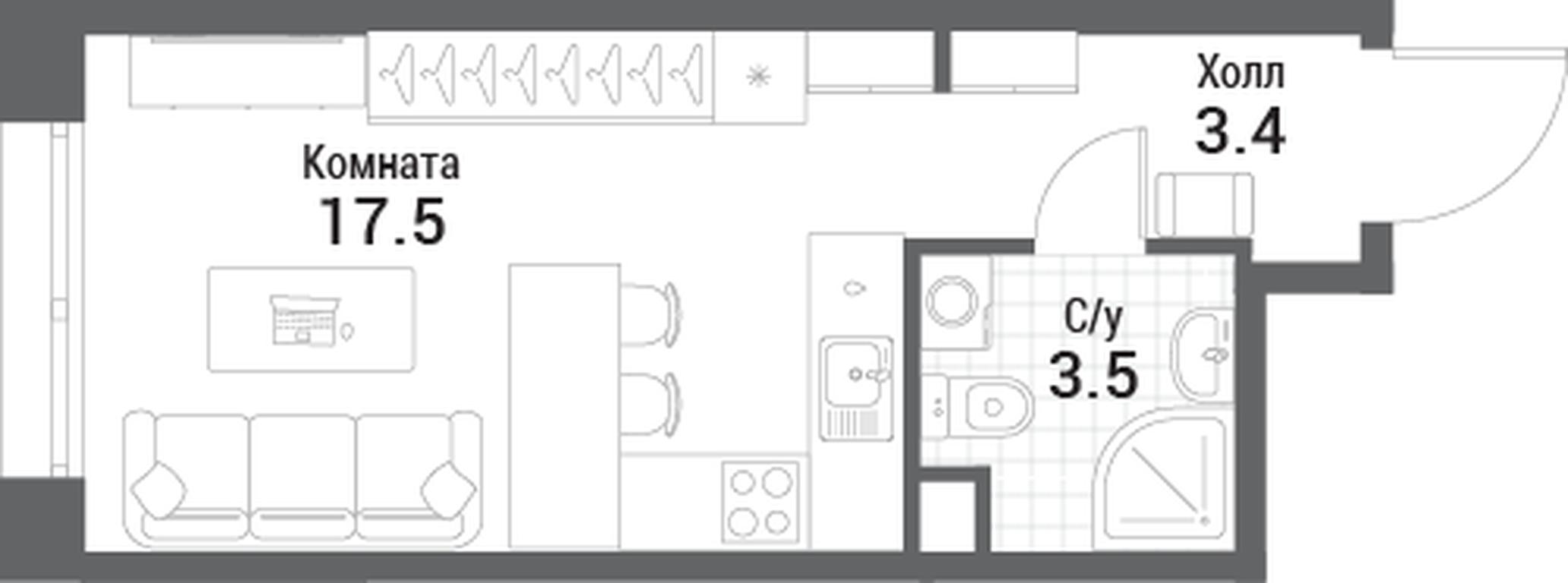 Apartment Sale, 24.4平方米 at Nagatino i-Land, Andropova Avenue, 18с4, Moscow, Russia #1 Apartment Sale, 24.4平方米 at Nagatino i-Land, Andropova Avenue, 18с4, Moscow, Russia #1