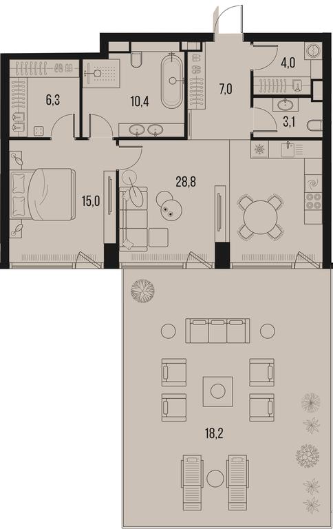 1-BD Apartment Sale, 94.4平方米 at High Life, Letnikovskaya Street, 11/10с1, Moscow, Russia #1 1-BD Apartment Sale, 94.4平方米 at High Life, Letnikovskaya Street, 11/10с1, Moscow, Russia #1