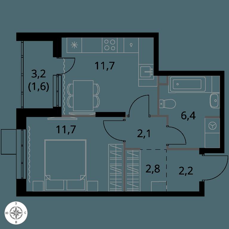 1-BD Apartment Sale, 38.5 sq. m. at 1-y Salarevskiy, Kiyevskoye Highway, Moskovskiy Settlement, Moscow, Russia #1
