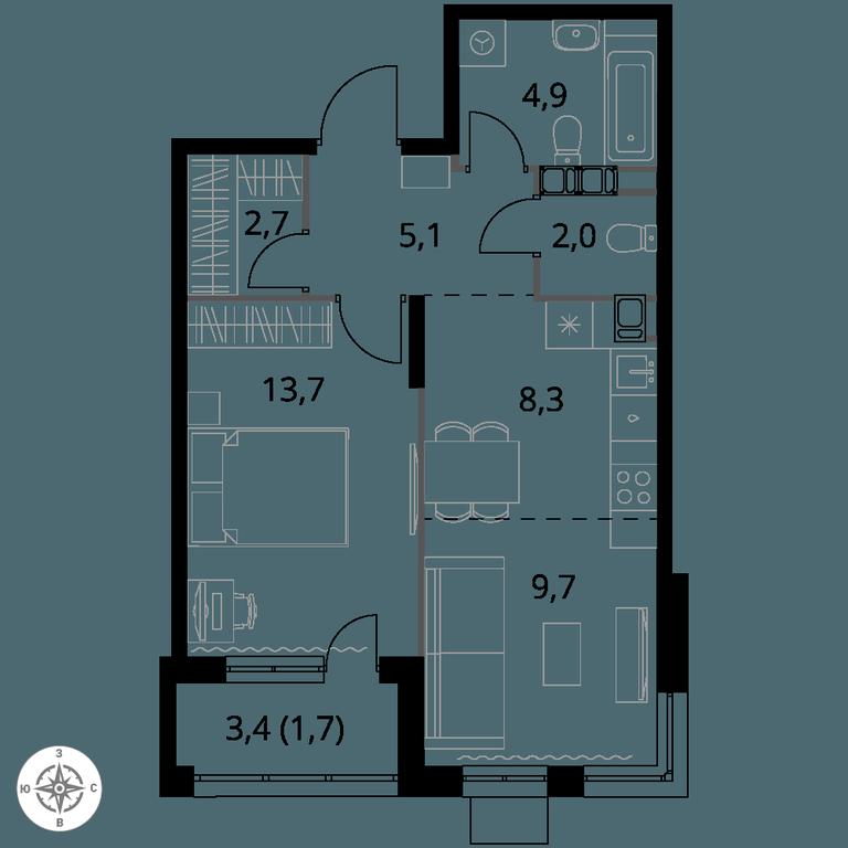 2-BD Apartment Sale, 48.1 sq. m. at 1-y Salarevskiy, Kiyevskoye Highway, Moskovskiy Settlement, Moscow, Russia #1 2-BD Apartment Sale, 48.1 sq. m. at 1-y Salarevskiy, Kiyevskoye Highway, Moskovskiy Settlement, Moscow, Russia #1