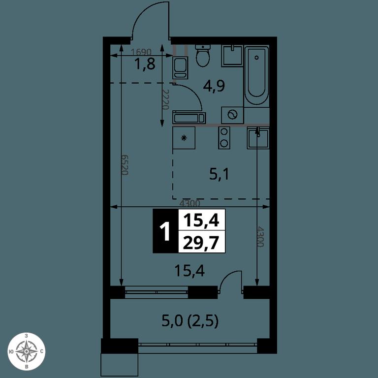 Apartment Sale, 29.7 sq. m. at 1-y Salarevskiy, Kiyevskoye Highway, Moskovskiy Settlement, Moscow, Russia #2 Apartment Sale, 29.7 sq. m. at 1-y Salarevskiy, Kiyevskoye Highway, Moskovskiy Settlement, Moscow, Russia #2