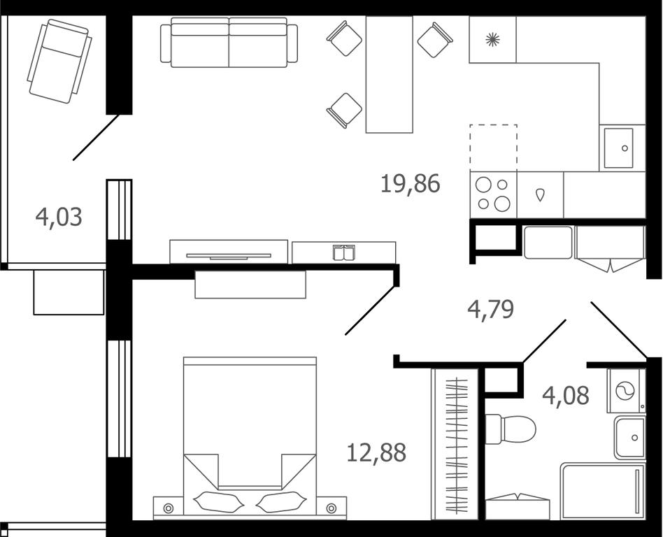 2-BD Apartment Sale, 43 sq. m. at Desyatka, Molodyozhnaya Street, 8, Ramenskoye, Moscow Region, Russia #1 2-BD Apartment Sale, 43 sq. m. at Desyatka, Molodyozhnaya Street, 8, Ramenskoye, Moscow Region, Russia #1
