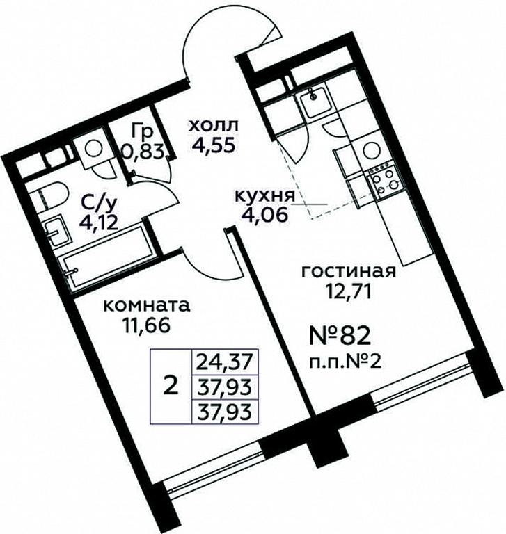 1-BD Apartment Sale, 37.93 sq. m. at Kvartal Rumyantsevo, ulitsa Admirala Kornilova, с1, Mosrentgen Settlement, Moscow, Russia #1