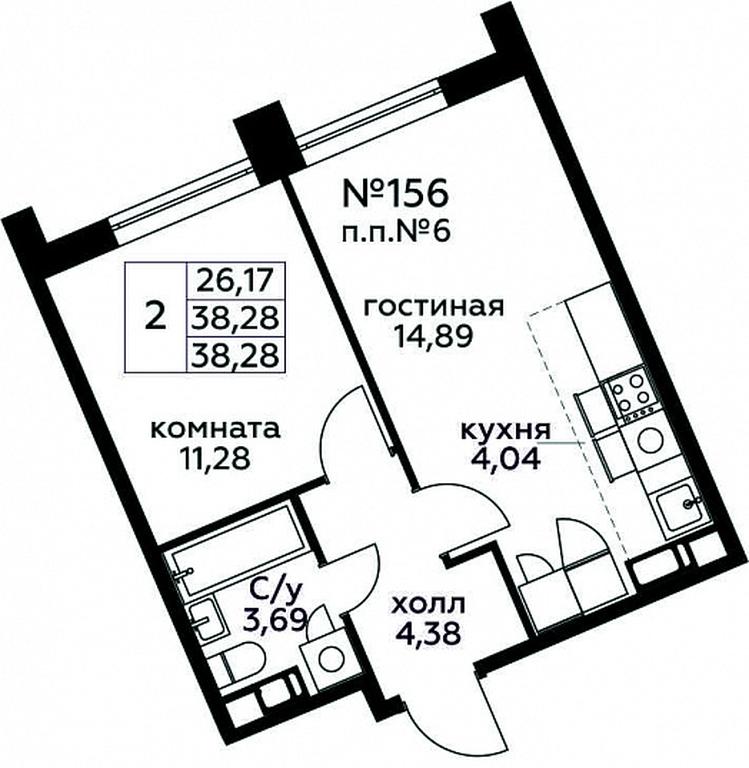 1-BD Apartment Sale, 38.28 sq. m. at Kvartal Rumyantsevo, ulitsa Admirala Kornilova, с1, Mosrentgen Settlement, Moscow, Russia #1 1-BD Apartment Sale, 38.28 sq. m. at Kvartal Rumyantsevo, ulitsa Admirala Kornilova, с1, Mosrentgen Settlement, Moscow, Russia #1