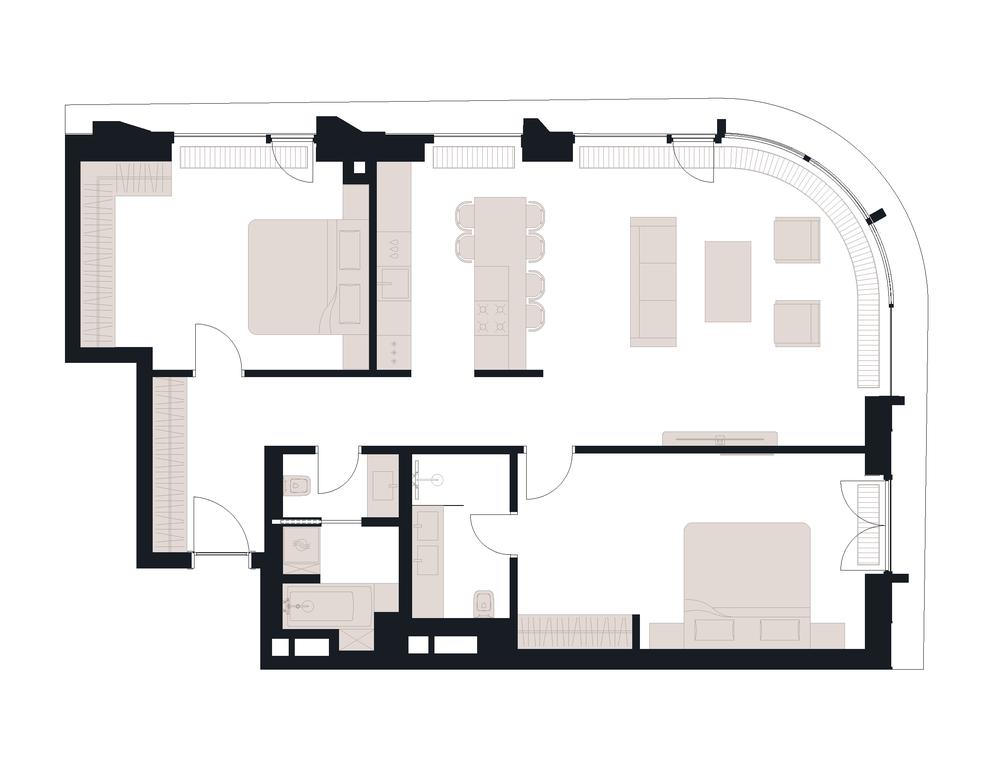 2-BD Apartment Sale, 105.1平方米 at Victory Park Residences, Bratyev Fonchenko Street, вл3, Moscow, Russia #1 2-BD Apartment Sale, 105.1平方米 at Victory Park Residences, Bratyev Fonchenko Street, вл3, Moscow, Russia #1