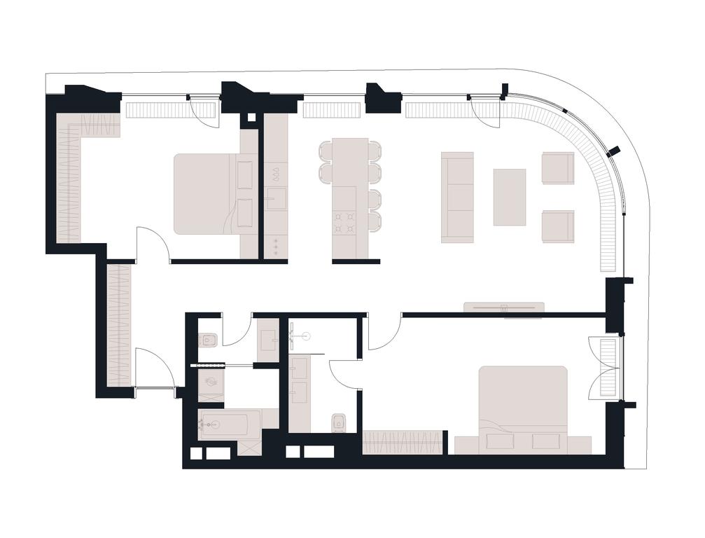 2-BD Apartment Sale, 105.1平方米 at Victory Park Residences, Bratyev Fonchenko Street, вл3, Moscow, Russia #2 2-BD Apartment Sale, 105.1平方米 at Victory Park Residences, Bratyev Fonchenko Street, вл3, Moscow, Russia #2
