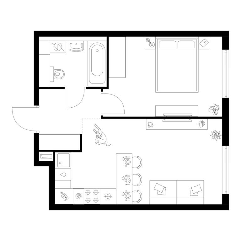 1-BD Apartment Sale, 40.7 sq. m. at Kronshtadtskiy 9, Kronshtadtsky Boulevard, 9с21, Moscow, Russia #1 1-BD Apartment Sale, 40.7 sq. m. at Kronshtadtskiy 9, Kronshtadtsky Boulevard, 9с21, Moscow, Russia #1