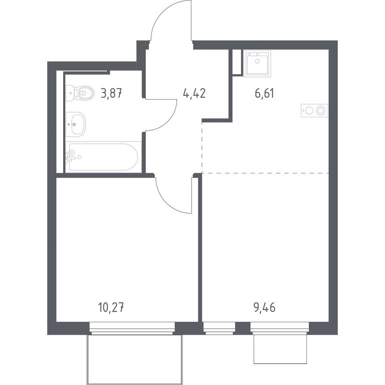 Apartment Sale, 34.63 sq. m. at Gorki Park, Shkolnaya ulitsa, 2, derevnya Korobovo, Leninskiy City District, Moscow Region, Russia #1 Apartment Sale, 34.63 sq. m. at Gorki Park, Shkolnaya ulitsa, 2, derevnya Korobovo, Leninskiy City District, Moscow Region, Russia #1