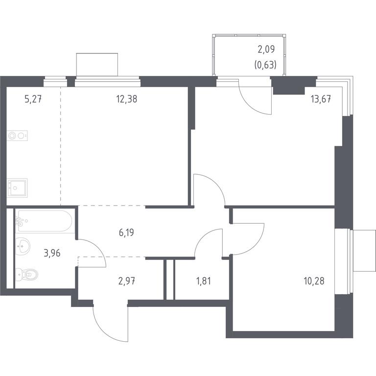1-BD Apartment Sale, 57.16平方米 at Gorki Park, Shkolnaya ulitsa, 2, derevnya Korobovo, Leninskiy City District, Moscow Region, Russia #1 1-BD Apartment Sale, 57.16平方米 at Gorki Park, Shkolnaya ulitsa, 2, derevnya Korobovo, Leninskiy City District, Moscow Region, Russia #1