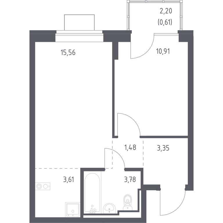 Apartment Sale, 39.3平方米 at Bogdanovskiy Les, derevnya Bogdanikha, Leninskiy City District, Moscow Region, Russia #1 Apartment Sale, 39.3平方米 at Bogdanovskiy Les, derevnya Bogdanikha, Leninskiy City District, Moscow Region, Russia #1