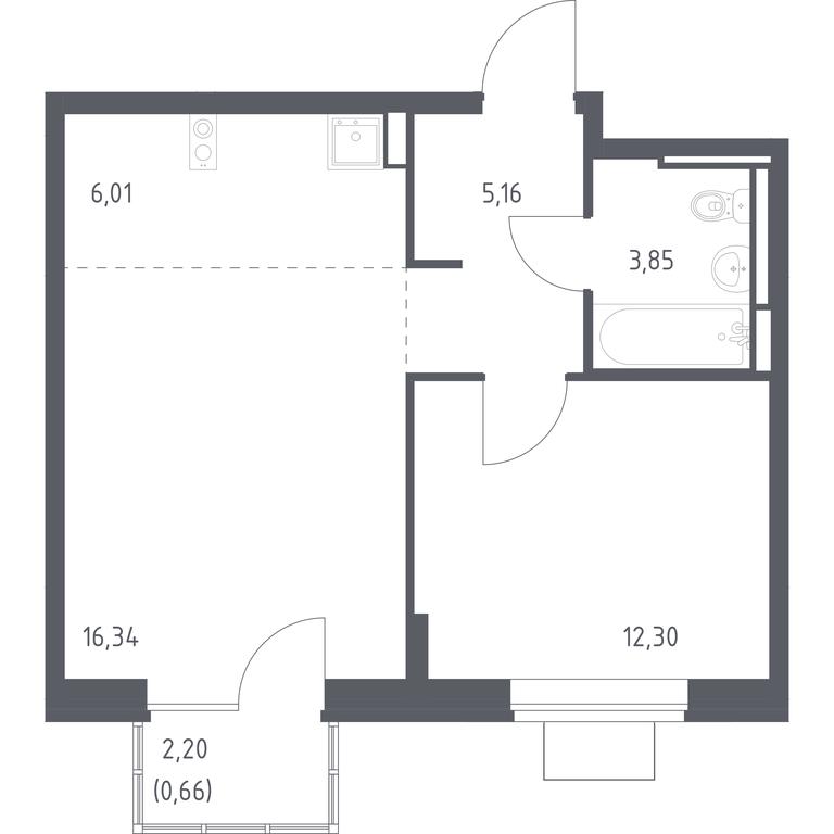 Apartment Sale, 44.32 sq. m. at Bogdanovskiy Les, derevnya Bogdanikha, Leninskiy City District, Moscow Region, Russia #1 Apartment Sale, 44.32 sq. m. at Bogdanovskiy Les, derevnya Bogdanikha, Leninskiy City District, Moscow Region, Russia #1