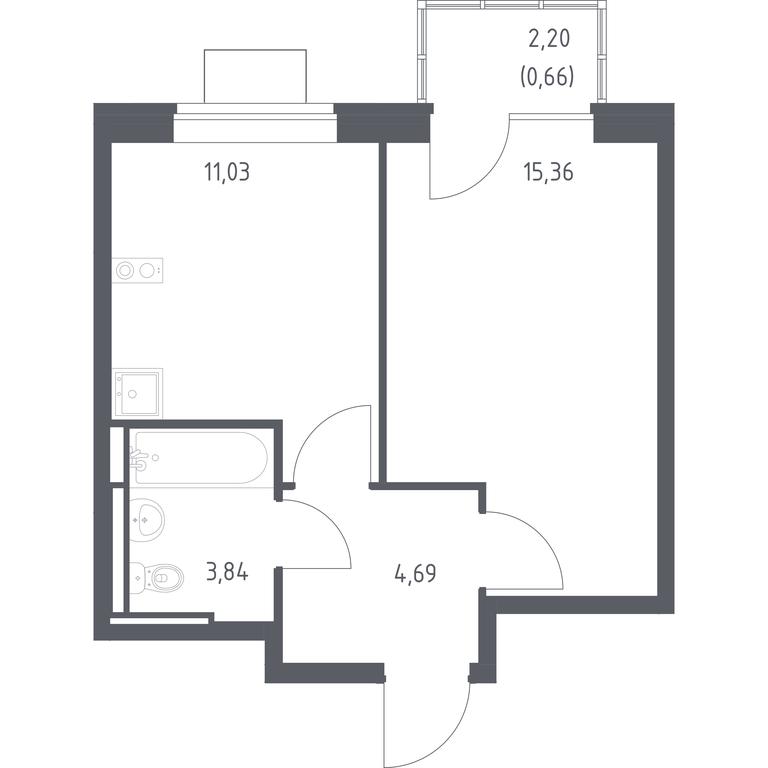 Apartment Sale, 35.58平方米 at Bogdanovskiy Les, derevnya Bogdanikha, Leninskiy City District, Moscow Region, Russia #1 Apartment Sale, 35.58平方米 at Bogdanovskiy Les, derevnya Bogdanikha, Leninskiy City District, Moscow Region, Russia #1