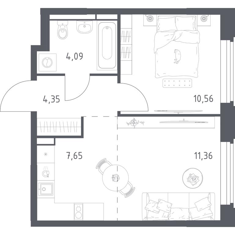Apartment Sale, 38.01 sq. m. at Kosmicheskiy kvartal, M.K. Tikhonravova Street, Yubileyniy Microdistrict, Korolyov, Moscow Region, Russia #2 Apartment Sale, 38.01 sq. m. at Kosmicheskiy kvartal, M.K. Tikhonravova Street, Yubileyniy Microdistrict, Korolyov, Moscow Region, Russia #2