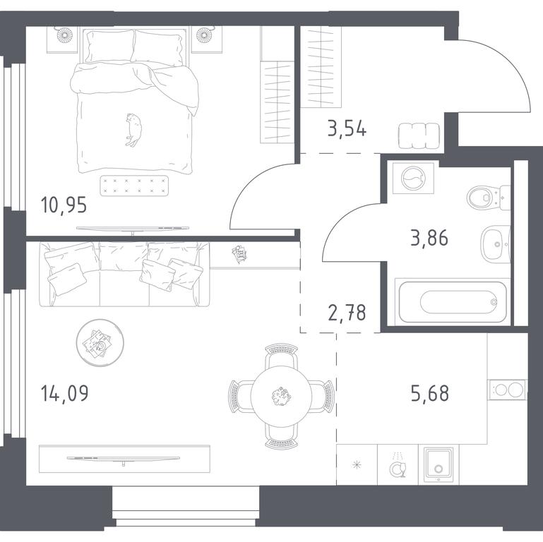 Apartment Sale, 40.9 sq. m. at Kosmicheskiy kvartal, M.K. Tikhonravova Street, Yubileyniy Microdistrict, Korolyov, Moscow Region, Russia #2 Apartment Sale, 40.9 sq. m. at Kosmicheskiy kvartal, M.K. Tikhonravova Street, Yubileyniy Microdistrict, Korolyov, Moscow Region, Russia #2