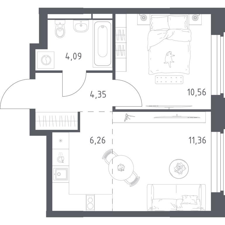 Apartment Sale, 36.62平方米 at Kosmicheskiy kvartal, M.K. Tikhonravova Street, Yubileyniy Microdistrict, Korolyov, Moscow Region, Russia #2 Apartment Sale, 36.62平方米 at Kosmicheskiy kvartal, M.K. Tikhonravova Street, Yubileyniy Microdistrict, Korolyov, Moscow Region, Russia #2
