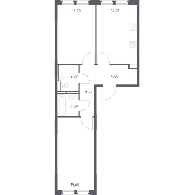 1-BD Apartment Sale, 57.47平方米 at Kosmicheskiy kvartal, M.K. Tikhonravova Street, Yubileyniy Microdistrict, Korolyov, Moscow Region, Russia #1 1-BD Apartment Sale, 57.47平方米 at Kosmicheskiy kvartal, M.K. Tikhonravova Street, Yubileyniy Microdistrict, Korolyov, Moscow Region, Russia #1