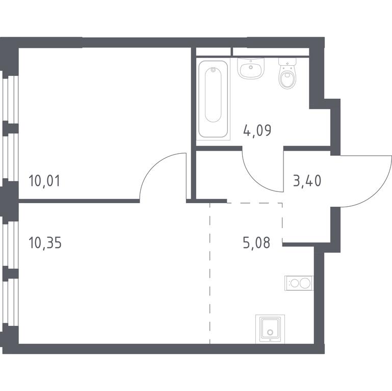 Apartment Sale, 32.93平方米 at Kosmicheskiy kvartal, M.K. Tikhonravova Street, Yubileyniy Microdistrict, Korolyov, Moscow Region, Russia #1 Apartment Sale, 32.93平方米 at Kosmicheskiy kvartal, M.K. Tikhonravova Street, Yubileyniy Microdistrict, Korolyov, Moscow Region, Russia #1