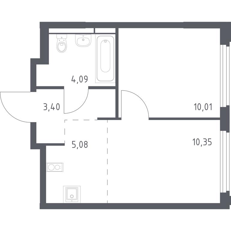 Apartment Sale, 32.93平方米 at Kosmicheskiy kvartal, M.K. Tikhonravova Street, Yubileyniy Microdistrict, Korolyov, Moscow Region, Russia #1 Apartment Sale, 32.93平方米 at Kosmicheskiy kvartal, M.K. Tikhonravova Street, Yubileyniy Microdistrict, Korolyov, Moscow Region, Russia #1