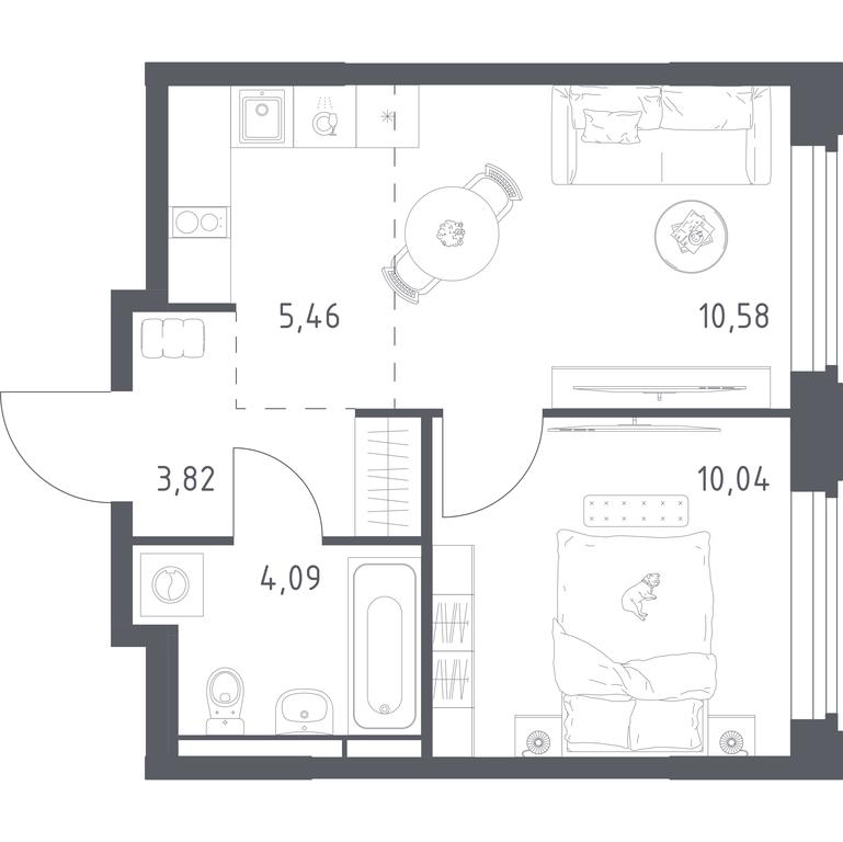 Apartment Sale, 33.99平方米 at Kosmicheskiy kvartal, M.K. Tikhonravova Street, Yubileyniy Microdistrict, Korolyov, Moscow Region, Russia #2 Apartment Sale, 33.99平方米 at Kosmicheskiy kvartal, M.K. Tikhonravova Street, Yubileyniy Microdistrict, Korolyov, Moscow Region, Russia #2