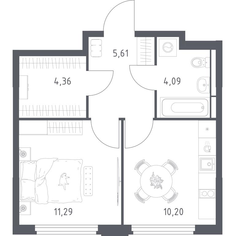 Apartment Sale, 35.55平方米 at Kosmicheskiy kvartal, M.K. Tikhonravova Street, Yubileyniy Microdistrict, Korolyov, Moscow Region, Russia #2 Apartment Sale, 35.55平方米 at Kosmicheskiy kvartal, M.K. Tikhonravova Street, Yubileyniy Microdistrict, Korolyov, Moscow Region, Russia #2