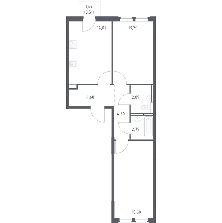 1-BD Apartment Sale, 57.98 sq. m. at Kosmicheskiy kvartal, M.K. Tikhonravova Street, Yubileyniy Microdistrict, Korolyov, Moscow Region, Russia #1 1-BD Apartment Sale, 57.98 sq. m. at Kosmicheskiy kvartal, M.K. Tikhonravova Street, Yubileyniy Microdistrict, Korolyov, Moscow Region, Russia #1