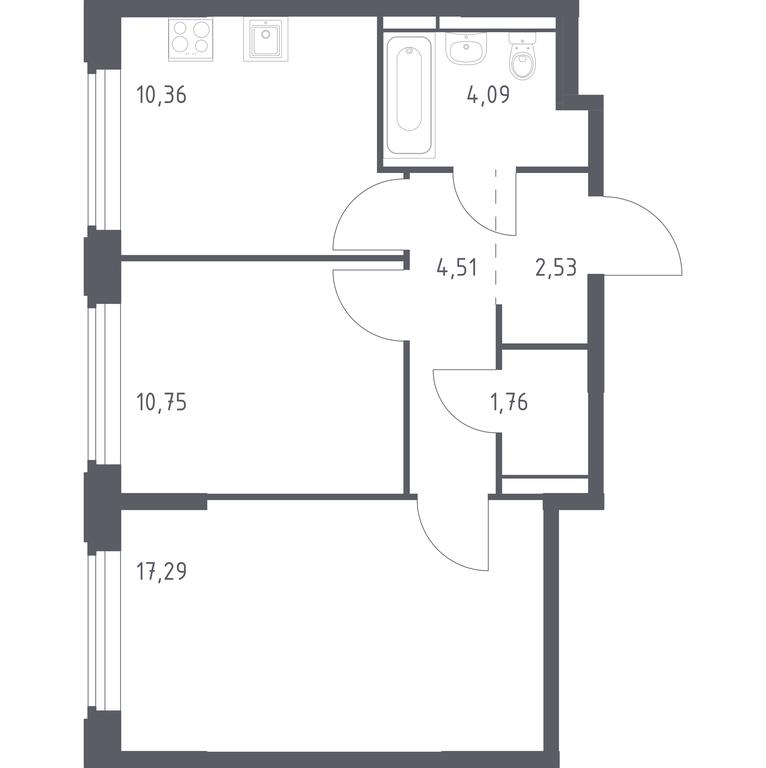 1-BD Apartment Sale, 51.29 sq. m. at Kosmicheskiy kvartal, M.K. Tikhonravova Street, Yubileyniy Microdistrict, Korolyov, Moscow Region, Russia #1 1-BD Apartment Sale, 51.29 sq. m. at Kosmicheskiy kvartal, M.K. Tikhonravova Street, Yubileyniy Microdistrict, Korolyov, Moscow Region, Russia #1