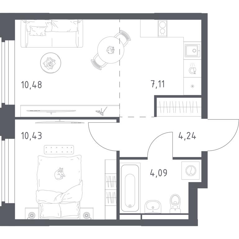 Apartment Sale, 36.35 sq. m. at Kosmicheskiy kvartal, M.K. Tikhonravova Street, Yubileyniy Microdistrict, Korolyov, Moscow Region, Russia #2 Apartment Sale, 36.35 sq. m. at Kosmicheskiy kvartal, M.K. Tikhonravova Street, Yubileyniy Microdistrict, Korolyov, Moscow Region, Russia #2