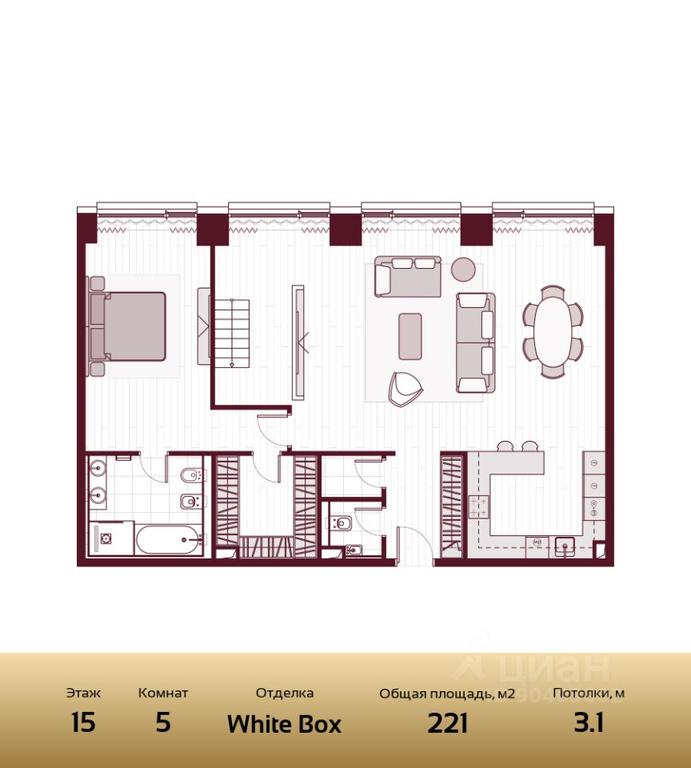 3-BD Apartment Sale, 217.1 sq. m. at Prime Park, Leningradskiy Avenue, 37, Moscow, Russia #1