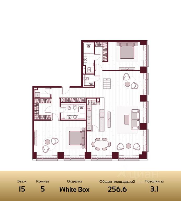 4-BD Apartment Sale, 251.7 sq. m. at Prime Park, Leningradskiy Avenue, 37, Moscow, Russia #1