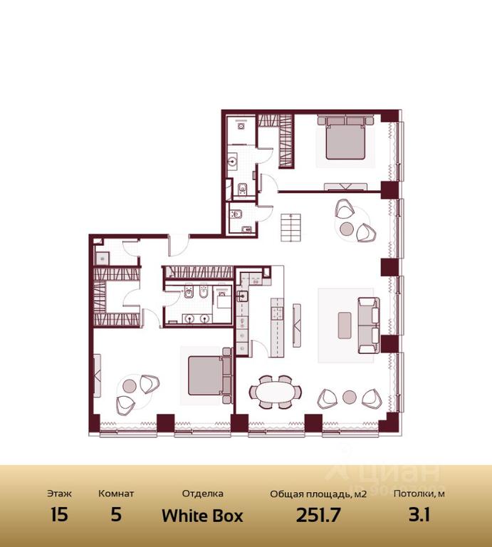 4-BD Apartment Sale, 251.7 sq. m. at Prime Park, Leningradskiy Avenue, 37, Moscow, Russia #2