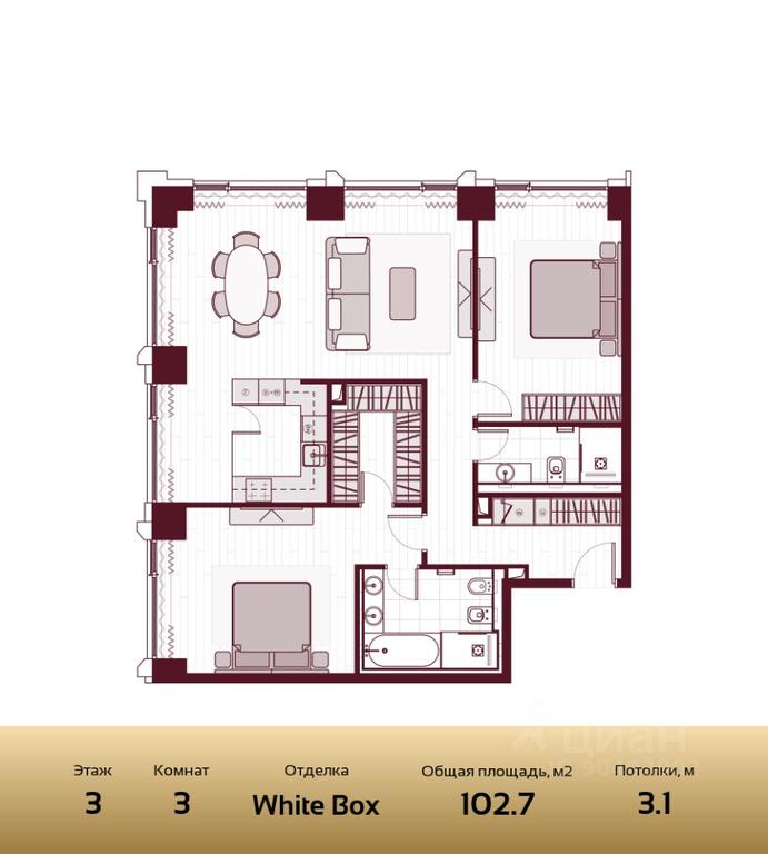 2-BD Apartment Sale, 102.9 sq. m. at Prime Park, Leningradskiy Avenue, 37, Moscow, Russia #1 2-BD Apartment Sale, 102.9 sq. m. at Prime Park, Leningradskiy Avenue, 37, Moscow, Russia #1