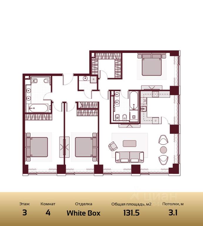 3-BD Apartment Sale, 131.5 sq. m. at Prime Park, Leningradskiy Avenue, 37, Moscow, Russia #2 3-BD Apartment Sale, 131.5 sq. m. at Prime Park, Leningradskiy Avenue, 37, Moscow, Russia #2