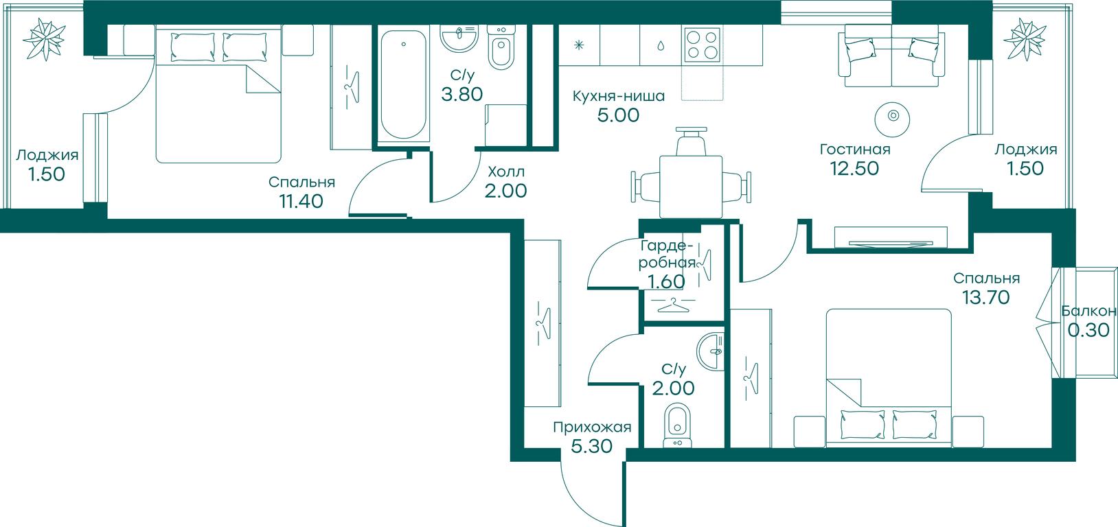 2-BD Apartment Sale, 56.9 sq. m. at Ravnovesie, zhiloy kompleks Ravnovesiye, selo Perkhushkovo, Odintsovskiy City District, Moscow Region, Russia #1 2-BD Apartment Sale, 56.9 sq. m. at Ravnovesie, zhiloy kompleks Ravnovesiye, selo Perkhushkovo, Odintsovskiy City District, Moscow Region, Russia #1