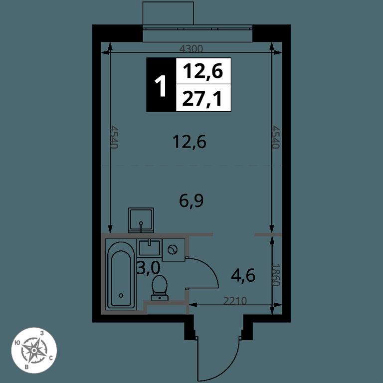 Apartment Sale, 27.1 sq. m. at Pervy Donskoj, zhiloy mikrorayon Sapronovo, derevnya Sapronovo, Leninskiy City District, Moscow Region, Russia #2 Apartment Sale, 27.1 sq. m. at Pervy Donskoj, zhiloy mikrorayon Sapronovo, derevnya Sapronovo, Leninskiy City District, Moscow Region, Russia #2