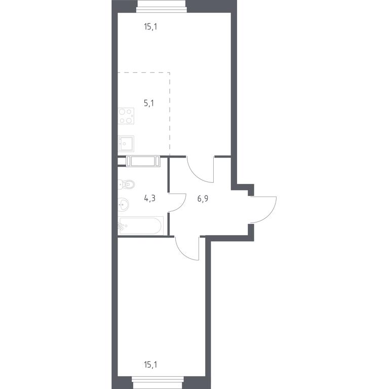 Apartment Sale, 46 sq. m. at Eko Bunino, prospekt Kuprina, 34к1, Sosenskoye Settlement, Moscow, Russia #1