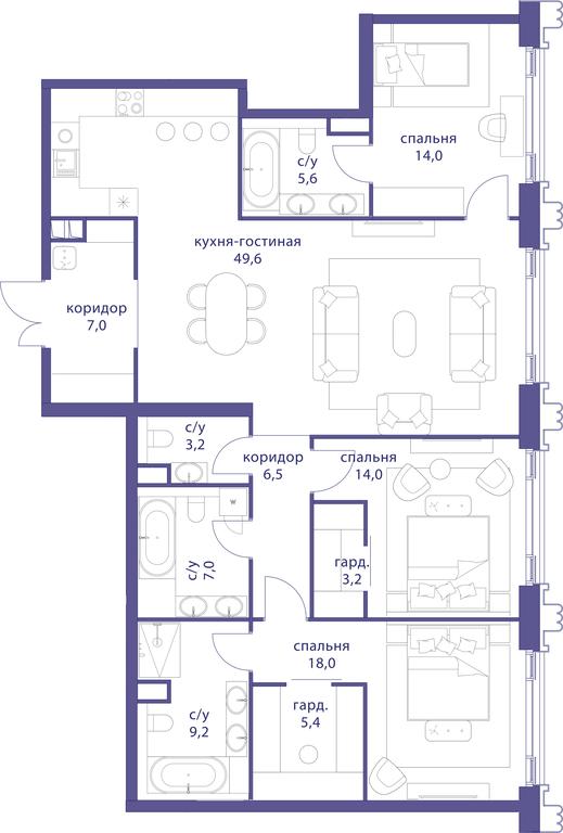 3-BD Apartment Sale, 142.7 sq. m. at Tatarskaya 35, Bolshaya Tatarskaya Street, Moscow, Russia #1 3-BD Apartment Sale, 142.7 sq. m. at Tatarskaya 35, Bolshaya Tatarskaya Street, Moscow, Russia #1