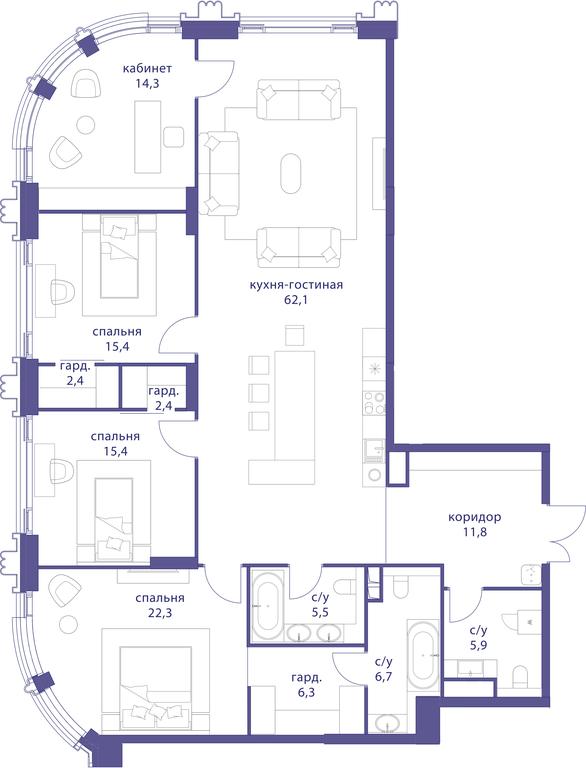 4-BD Apartment Sale, 170.5平方米 at Tatarskaya 35, Bolshaya Tatarskaya Street, Moscow, Russia #1 4-BD Apartment Sale, 170.5平方米 at Tatarskaya 35, Bolshaya Tatarskaya Street, Moscow, Russia #1