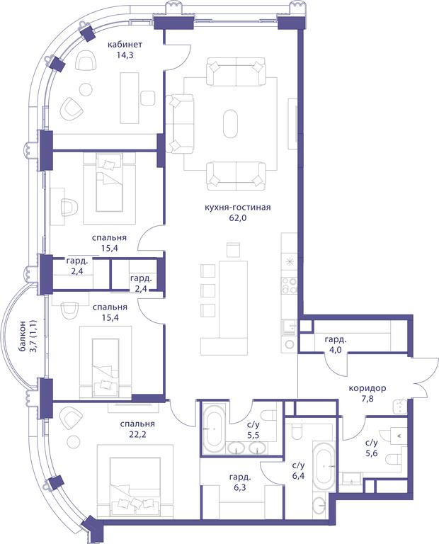 4-BD Apartment Sale, 170.8平方米 at Tatarskaya 35, Bolshaya Tatarskaya Street, Moscow, Russia #1 4-BD Apartment Sale, 170.8平方米 at Tatarskaya 35, Bolshaya Tatarskaya Street, Moscow, Russia #1