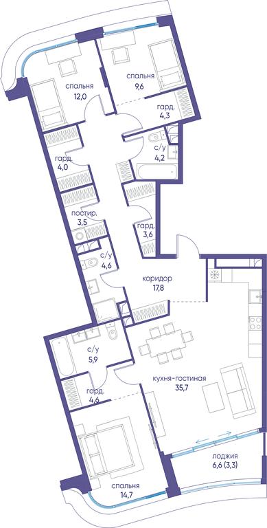 Продажа 3-комн. квартиры, 127,9 м² в ЖК «Остров», улица Нижние Мнёвники, 37Ас4, Москва, Россия #1 Продажа 3-комн. квартиры, 127,9 м² в ЖК «Остров», улица Нижние Мнёвники, 37Ас4, Москва, Россия #1