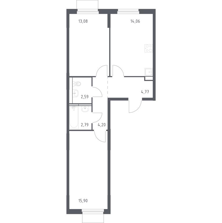 1-BD Apartment Sale, 57.39平方米 at Mytishchi Park, Silikatnaya ulitsa, 41к3, Mytischi, Moscow Region, Russia #1 1-BD Apartment Sale, 57.39平方米 at Mytishchi Park, Silikatnaya ulitsa, 41к3, Mytischi, Moscow Region, Russia #1